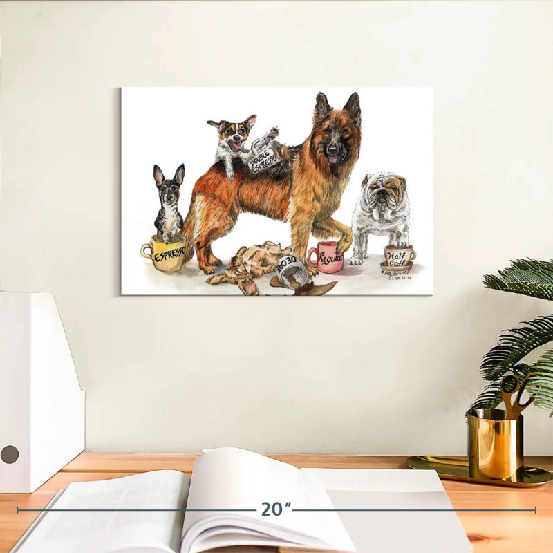 Brampt Coffee Dogs, 8" H x 12" W