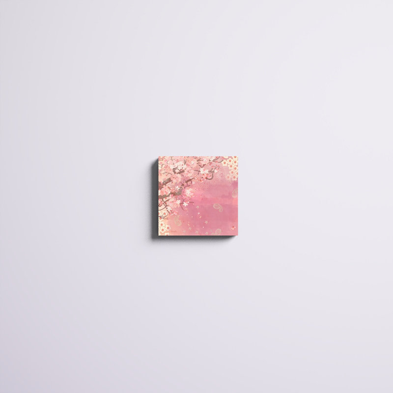 «Tokyo Cherry II», peinture sur toile, H 12 po x l 12 po