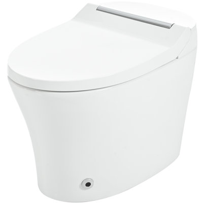 Toilette de salle de bain moderne avec siège à température réglable et capteur infrarouge de pied Smart Flush