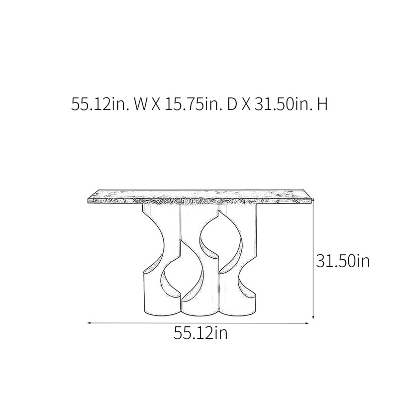 Console Modern Minimalist Art, H 31,5 po x l 55,12 po x P 15,75 po