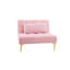 Futon convertible pour canapé-lit simple avec tissu en peluche et pieds en métal doré pour les petits espaces