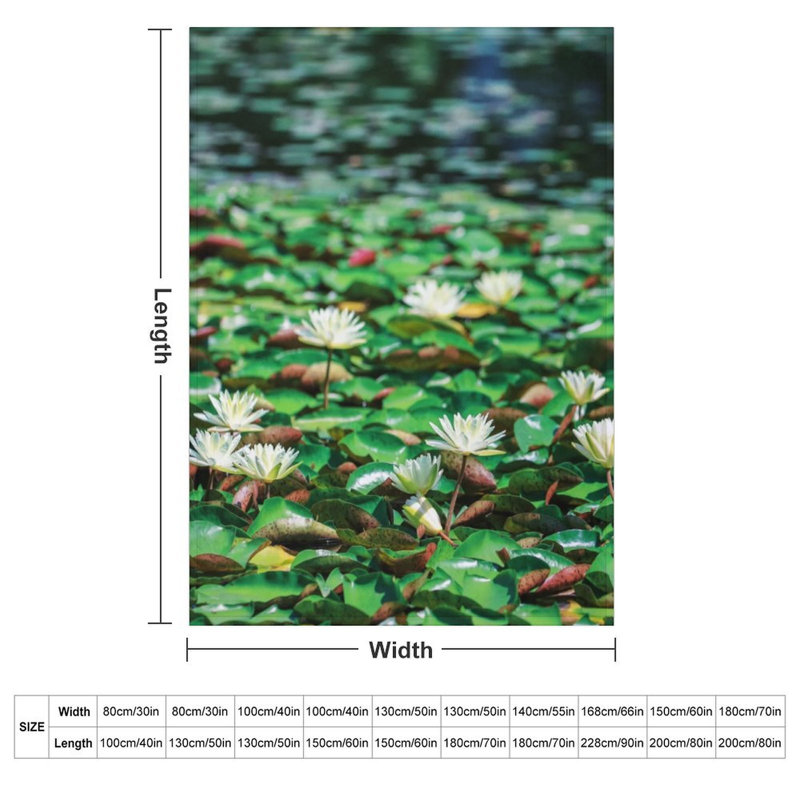 Jeté en flanelle de luxe White Water Lily, 30 po x 40 po