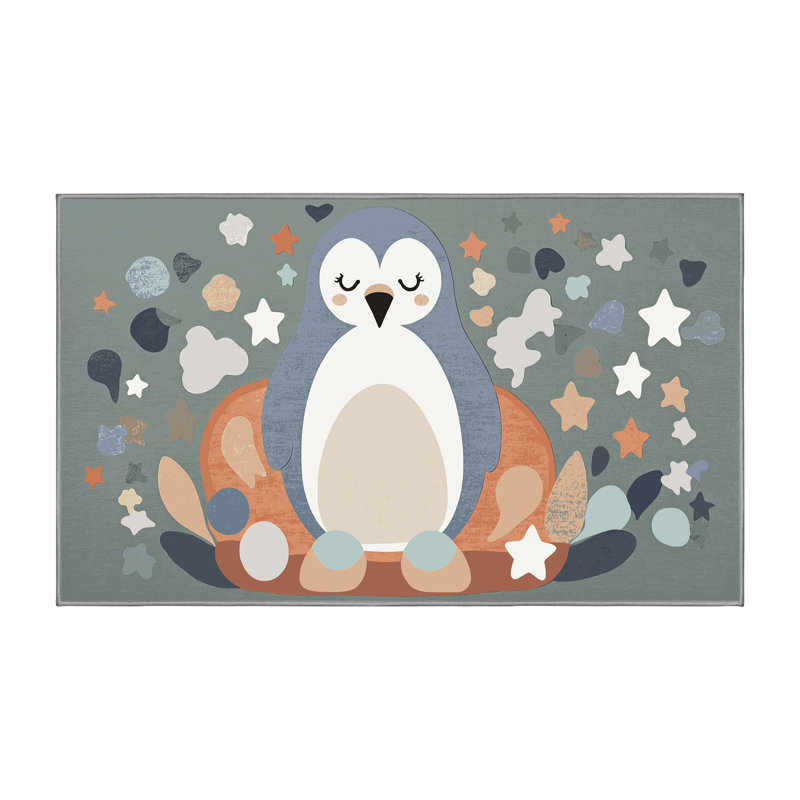 One Allium Way® Cute Animals Kids Rug, Rectangle 2' x 3'