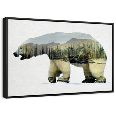 Arctic Polar Bear Wall Art Canvas Print
