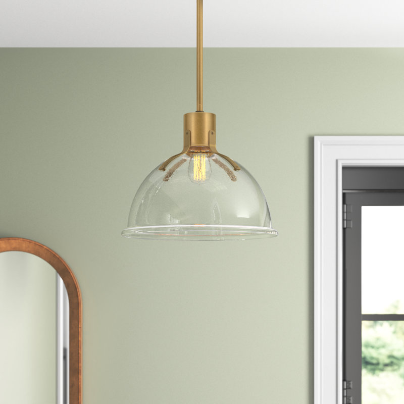 Clendon 1 - Light Single Pendant, 12.25" H x 14" W x 14" D, Heritage Brass, Heritage Brass