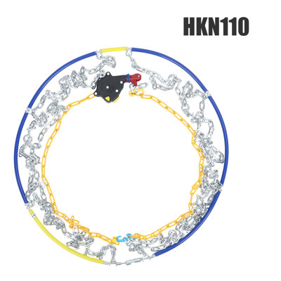 2Pcs Portable Snow Tire Chains, Auto Fixing 1 Min Quick Fit Easy Installation Tire Chains, Universal Emergency Tire Traction Chains for Passenger Car, Pickup Trucks, SUV