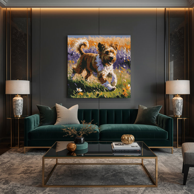 «Dogs Berger Picard», art mural sur toile, H 12 po x l 12 po