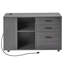 Classeur mobile 3 tiroirs en bois avec multiprise gris