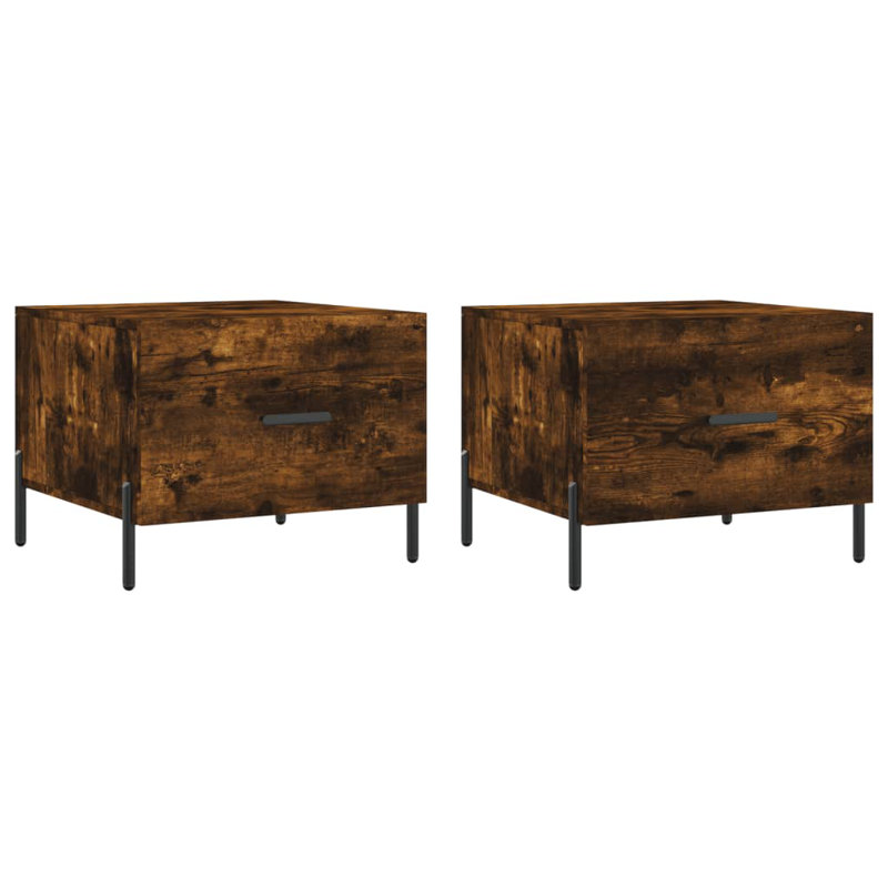 Four Leg Coffee Table with Storage, smoked oak