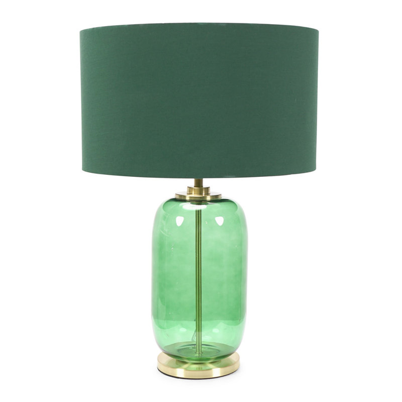 Angula Glass Table Lamp, Green, Forest Green
