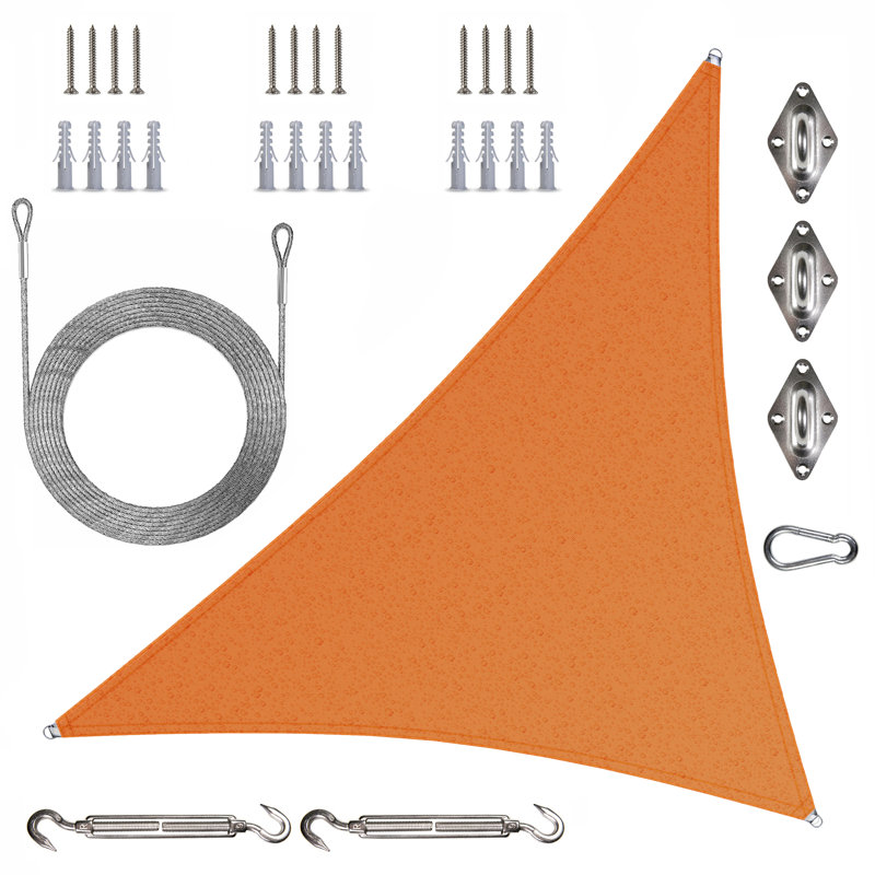 Toile d'ombrage triangulaire, 12 pi x 12 pi, Orange