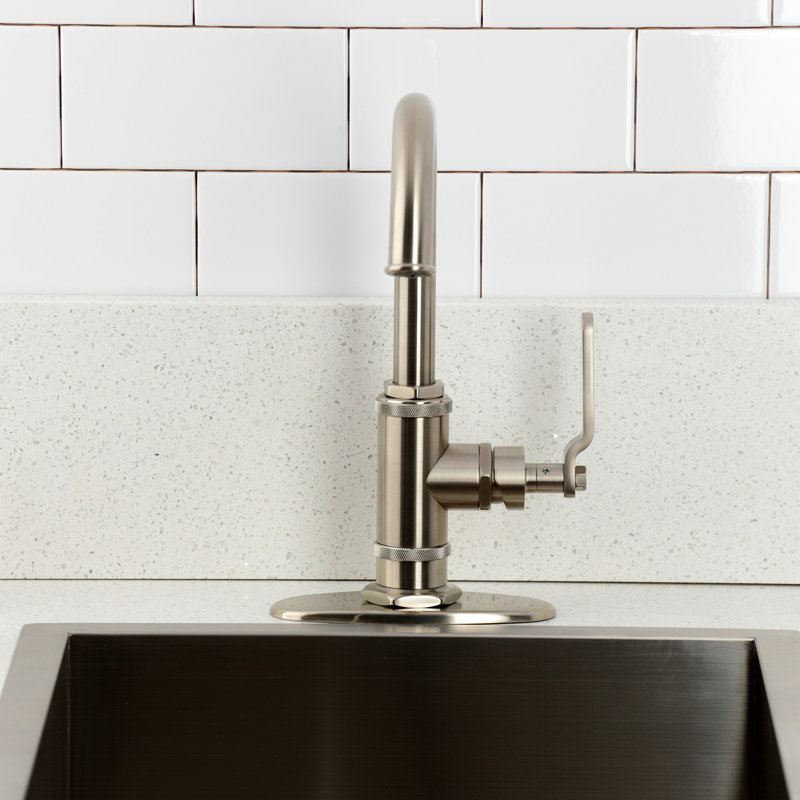 Kingston Brass Whitaker Single-Handle 1-Hole Deck Mount Bar Faucet, Brushed Nickel