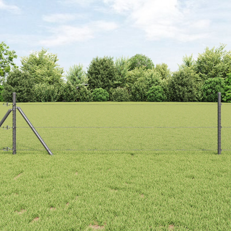 Hexagon Fence Steel, Grey, 60cm H x 2500cm W