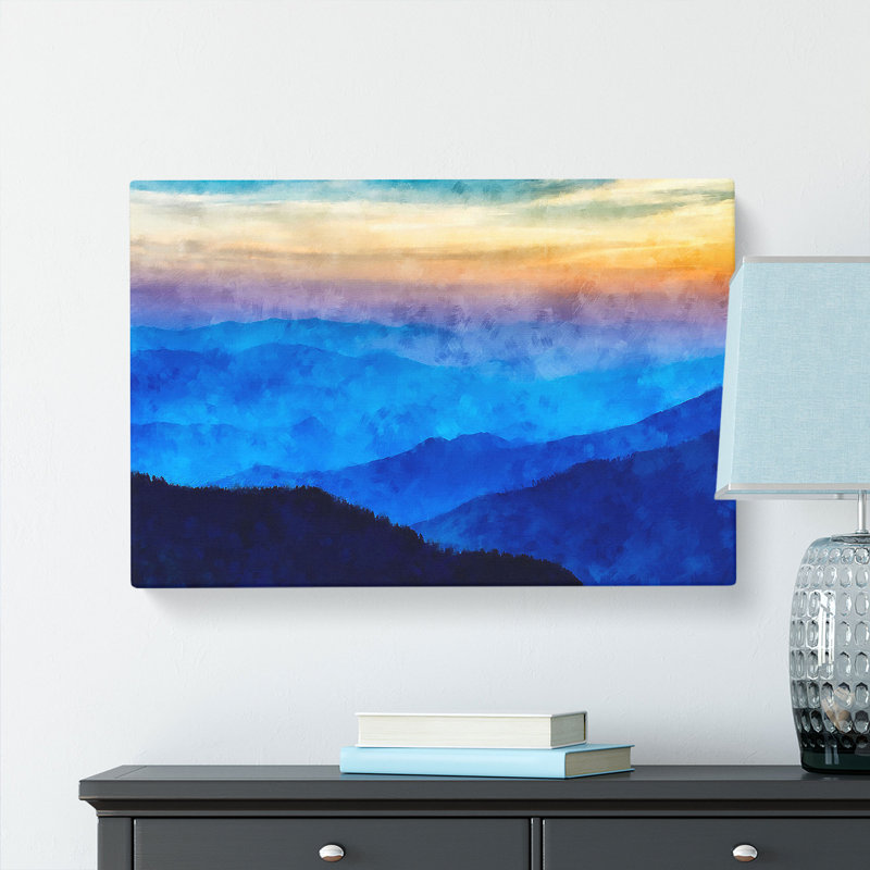 Mist Over The Mountains - Wrapped Canvas Print, 45cm H x 76cm W x 4cm D