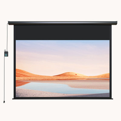 Écran de projection motorisé 100: 16: 9 - Écran de cinéma électrique intérieur et extérieur avec télécommande