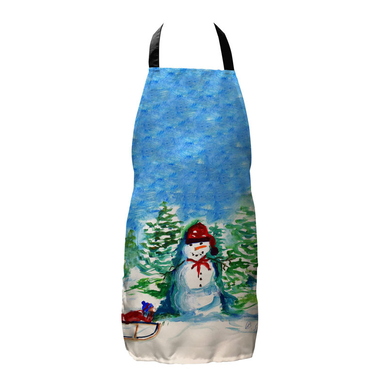 Tablier bonhomme de neige et traîneau