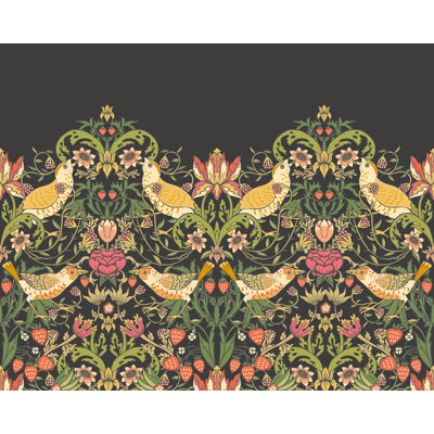 Birds, Fruit and Foliage Black Wall Mural