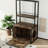 Rustic Brown Cat Litter Box Cabinet With Drying Rod & Storage Space Function Practical