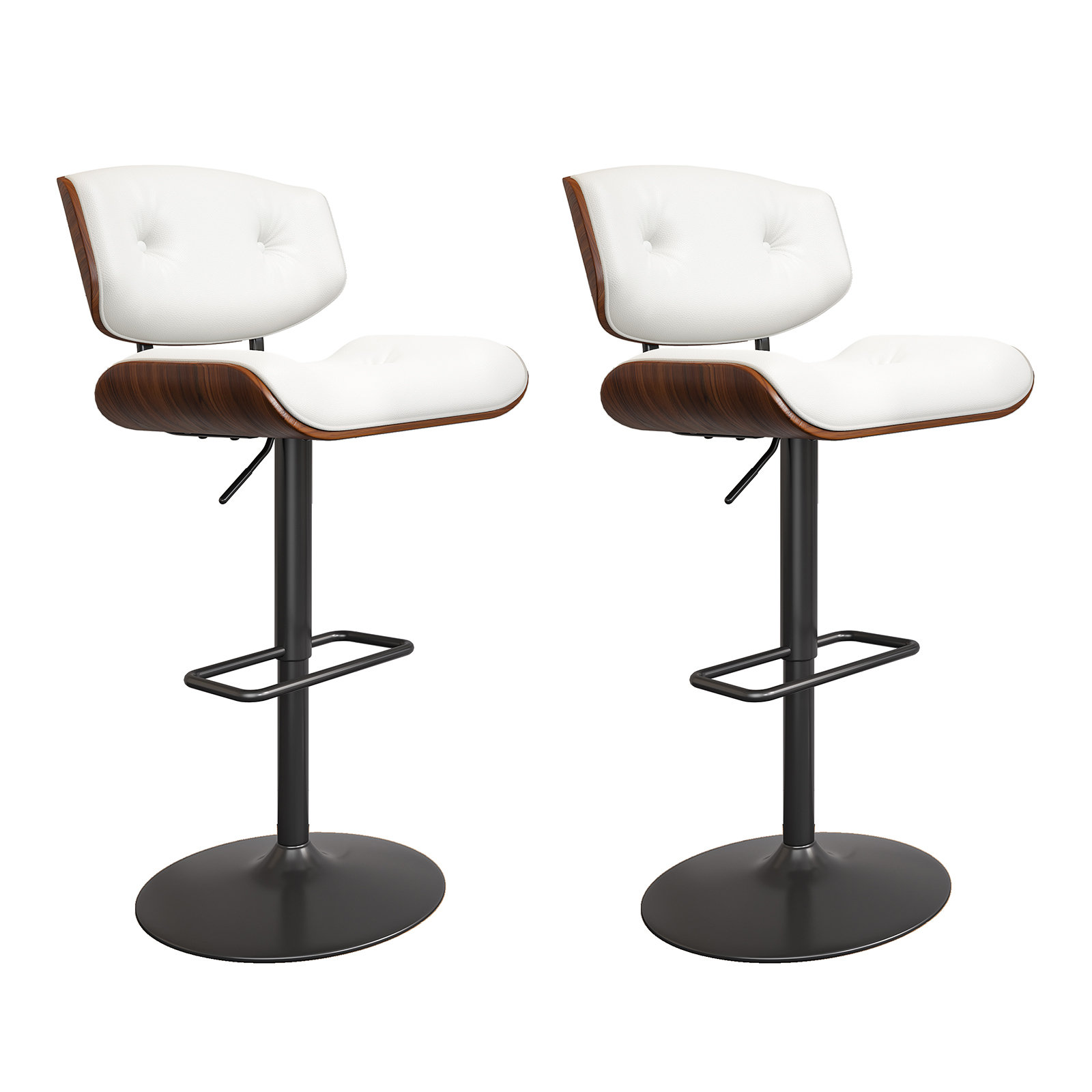 George Oliver Modern Bar Stools Set Of 2, Adjustable Swivel Counter ...