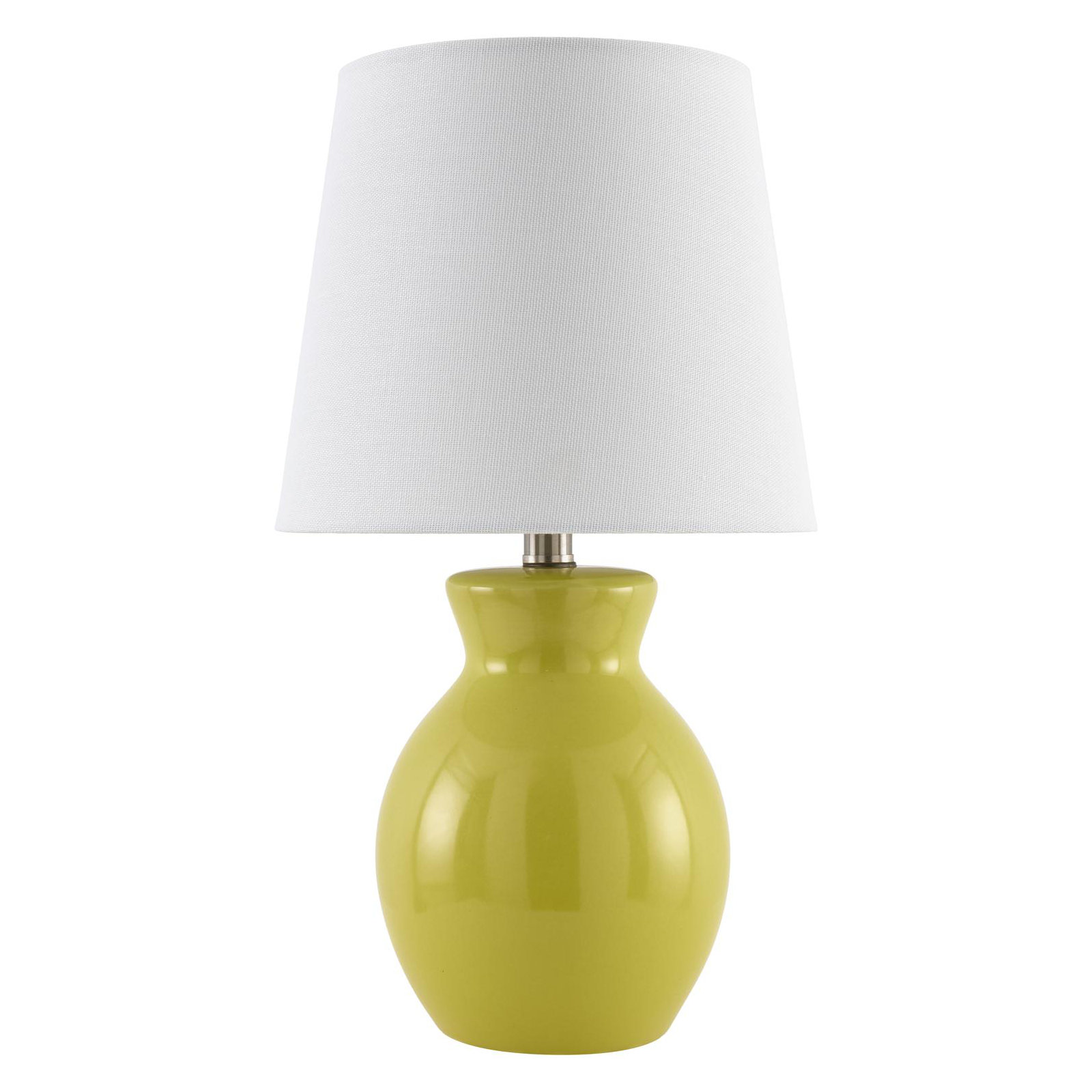 Drum Shade Lamp, Green, 15'' H X 8'' W X 8'' D