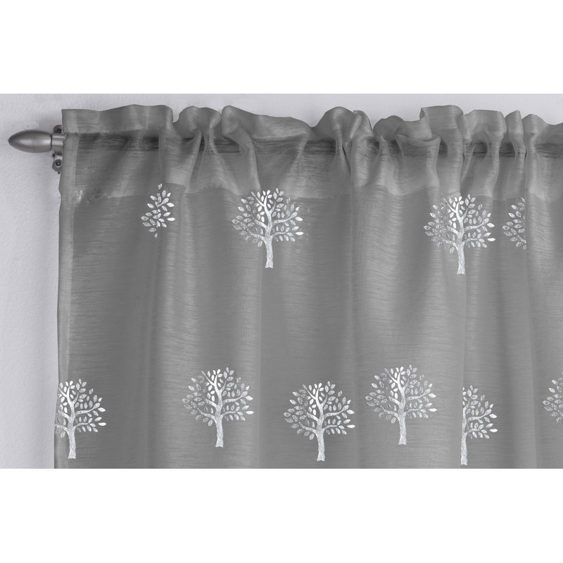 Langmann Semi Sheer Curtain Single Panel, 140 W x 137 D cm, Grey
