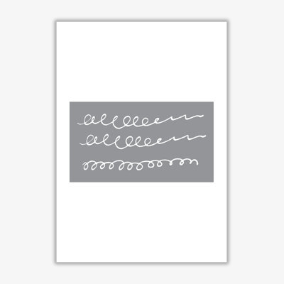 Grey Rectangle Swirls Abstract - Print