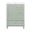 Meuble-lavabo moderne 24 po avec lavabo et tiroirs, armoire de rangement en bois massif (noir / blanc / bleu / vert)-628448707