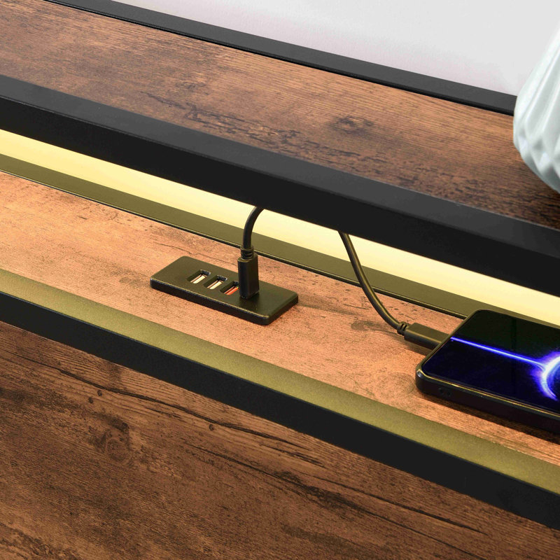Cadre de lit avec rangement relevable avec tête de lit bibliothèque et lumières DEL Cadre de lit plateforme en bois avec station de charge