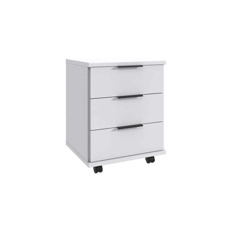 Rashiya 46cm Wide 3 -Drawer Mobile File Cabinet, White