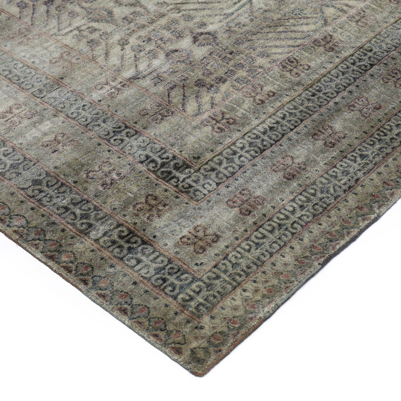 Gray Alchemy Traditional Silk Rug - 8'7" x 11'10"