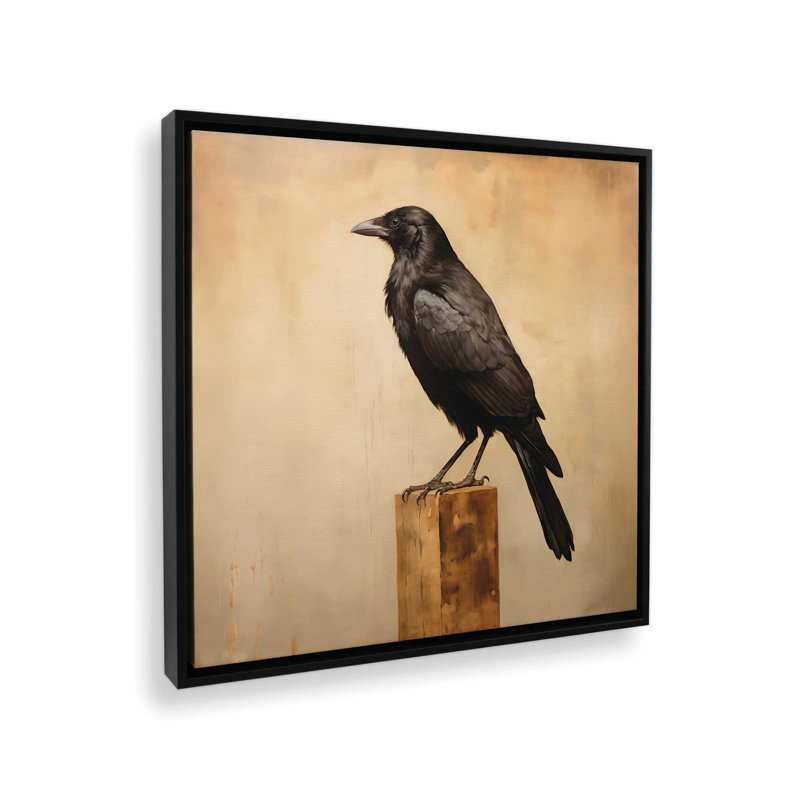 The Crow by Heidi Kuntz Art Print, Toile avec cadre, L 20 po x H 20 po, Noir