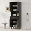 Grande armoire autoportante de 70,9 po de hauteur avec tiroir, 2 armoires, 4 portes à fermeture en douceur, 2 tablettes réglables, rangement ouvert, pour la salle de bain, le salon, la salle de lavage