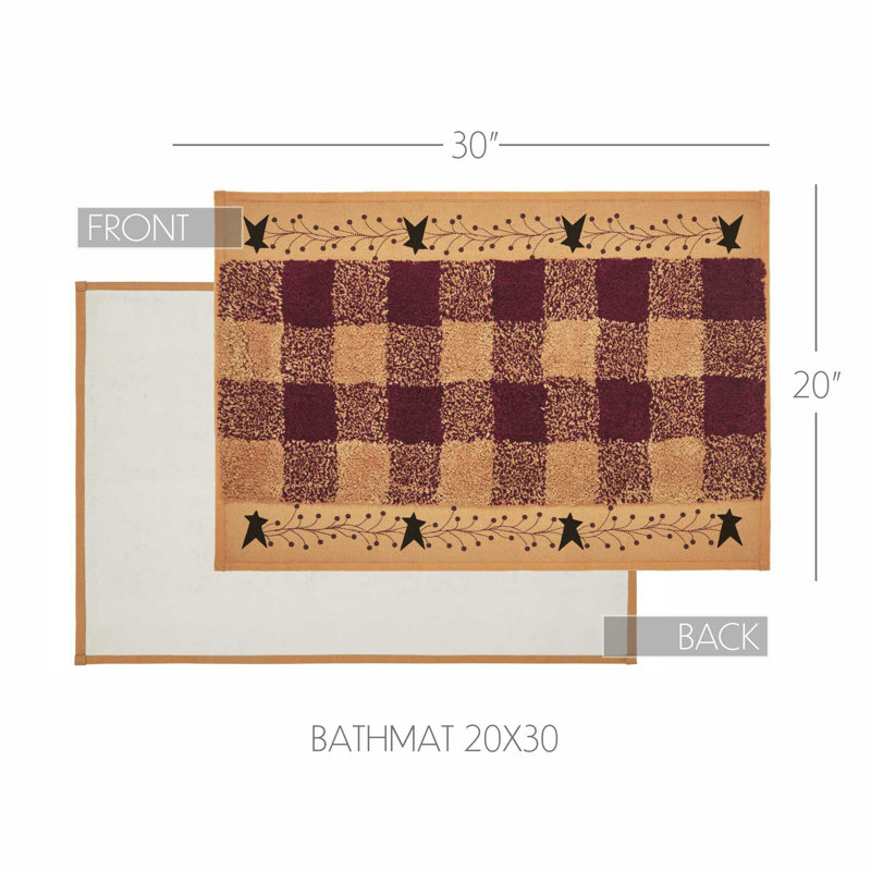 Pip Vinestar Cotton Blend Non-Slip Bath Mat, 20"W x 30"L