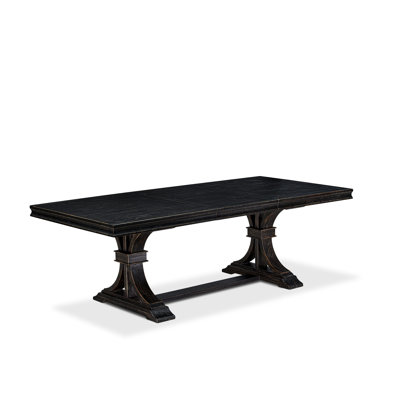 A Mid-Century Dining Table with Removable Rectangular tabletop – Sand Blasting Black