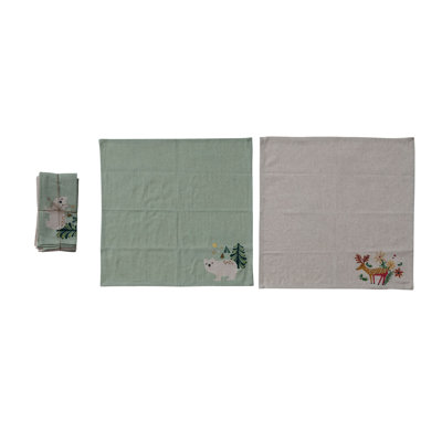 Botanical Fauna Cotton Linen Napkin Set