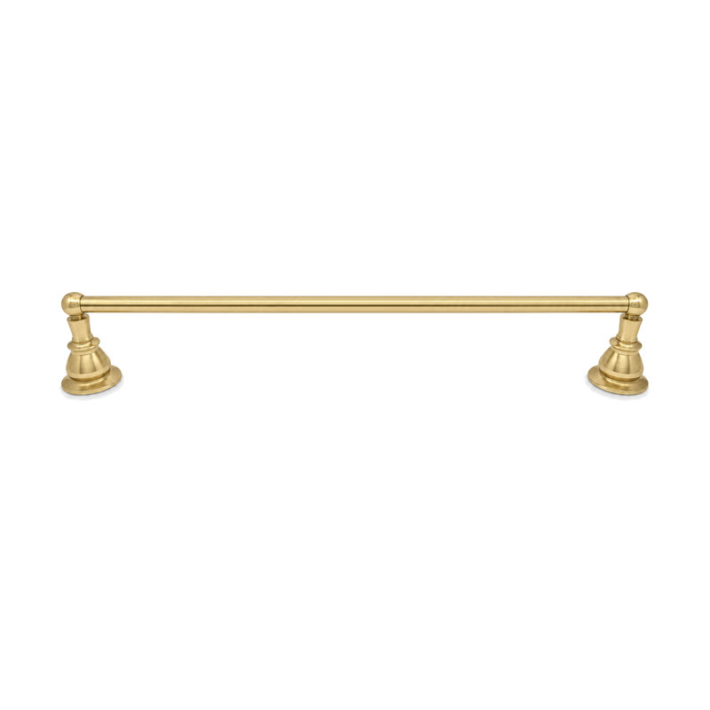 Porte-serviettes mural 18 po Rio Grande, laiton massif et écussons par Strom Living, H 1,56 po x L 33 po x P 2,23 po