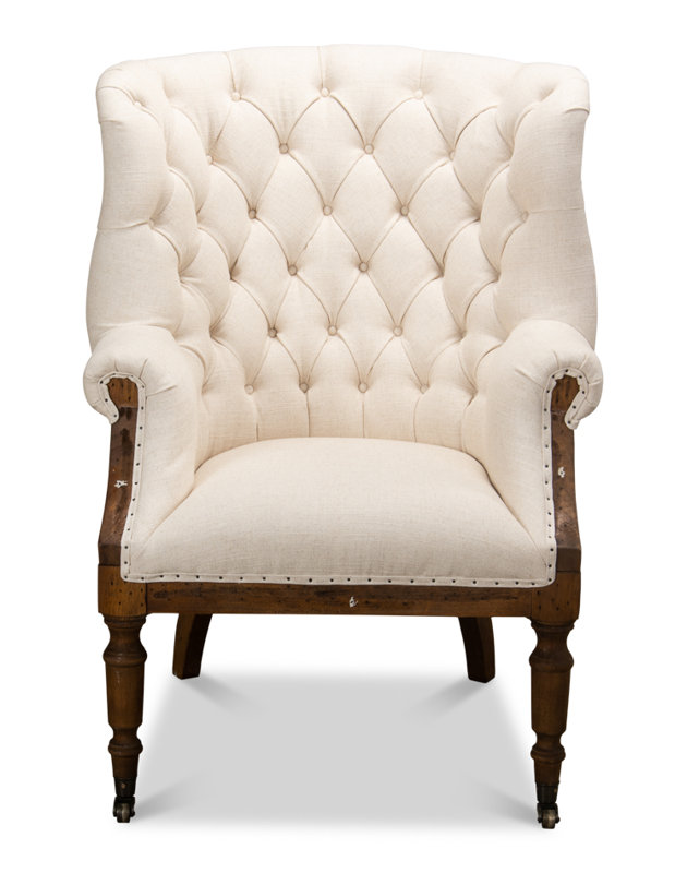 Irish Linen Wingback Chair