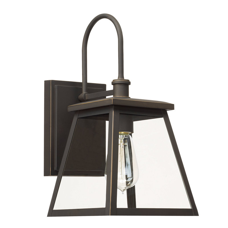 Lanterne murale d'extérieur en verre Wrentham, H 18,25 po x L 9,25 po x P 12,25 po, Bronze huilé