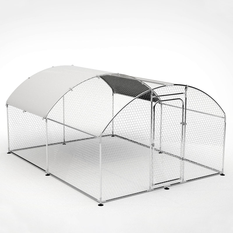 Poulailler avec basse-cour Ferras jusqu'à 8 poulets, H 76,8 po x l 157,2 po x P 117,6 po