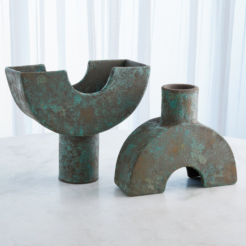 Stoneware Table Vase, Green