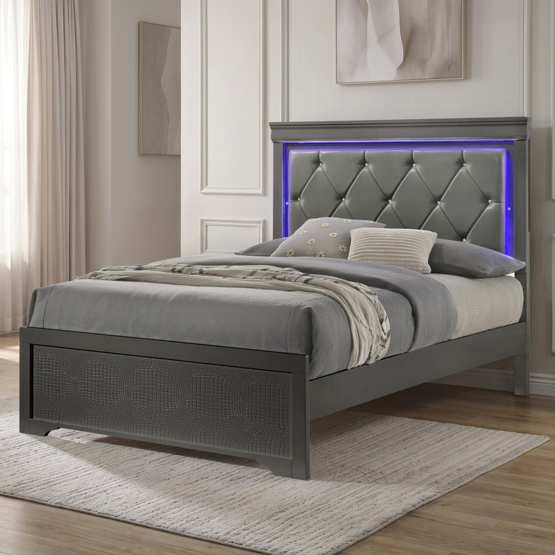 Mylhana Upholstered Standard Bed, Queen, Gray
