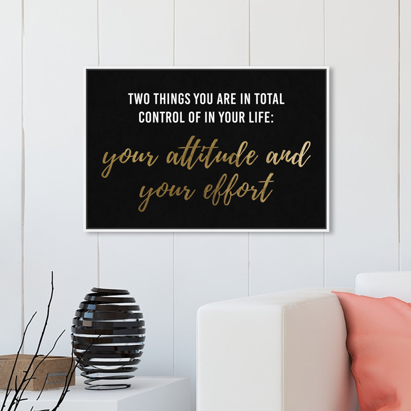 «Attitude and Effort», reproduction d'art sur toile, H 20 po x l 30 po, Toile encadrée, Blanc