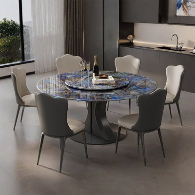 Modern simple microlite round dining table set