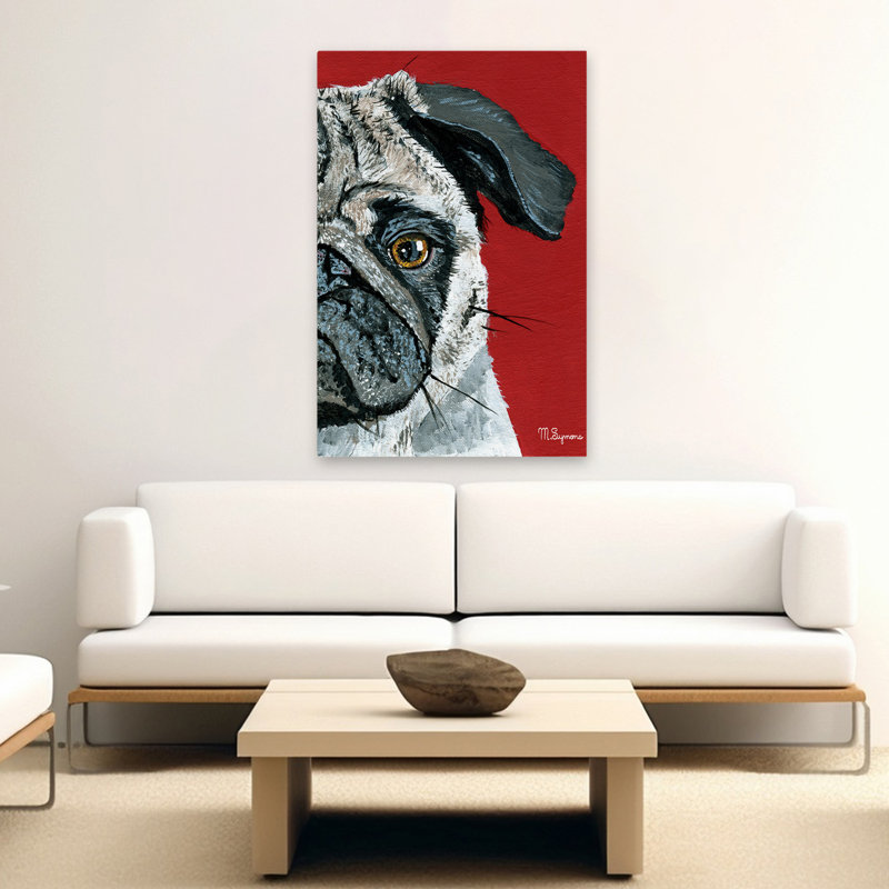 Carlin, art contemporain, chiens, carlin, H 60 po x l 40 po