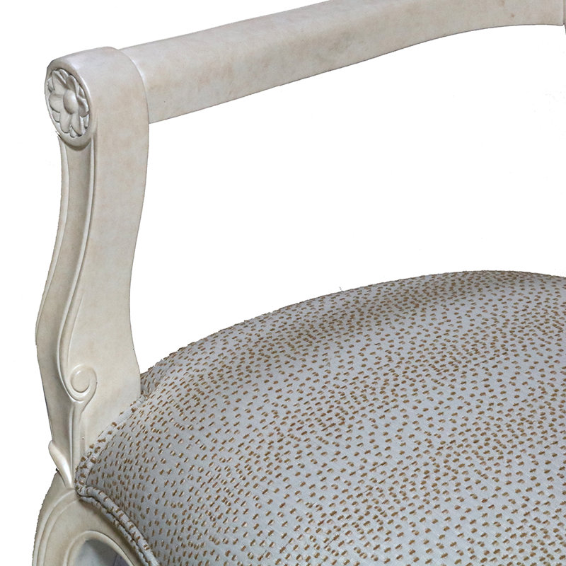 Fauteuil Louis Louis, Velours bois blanc / coton / polyester