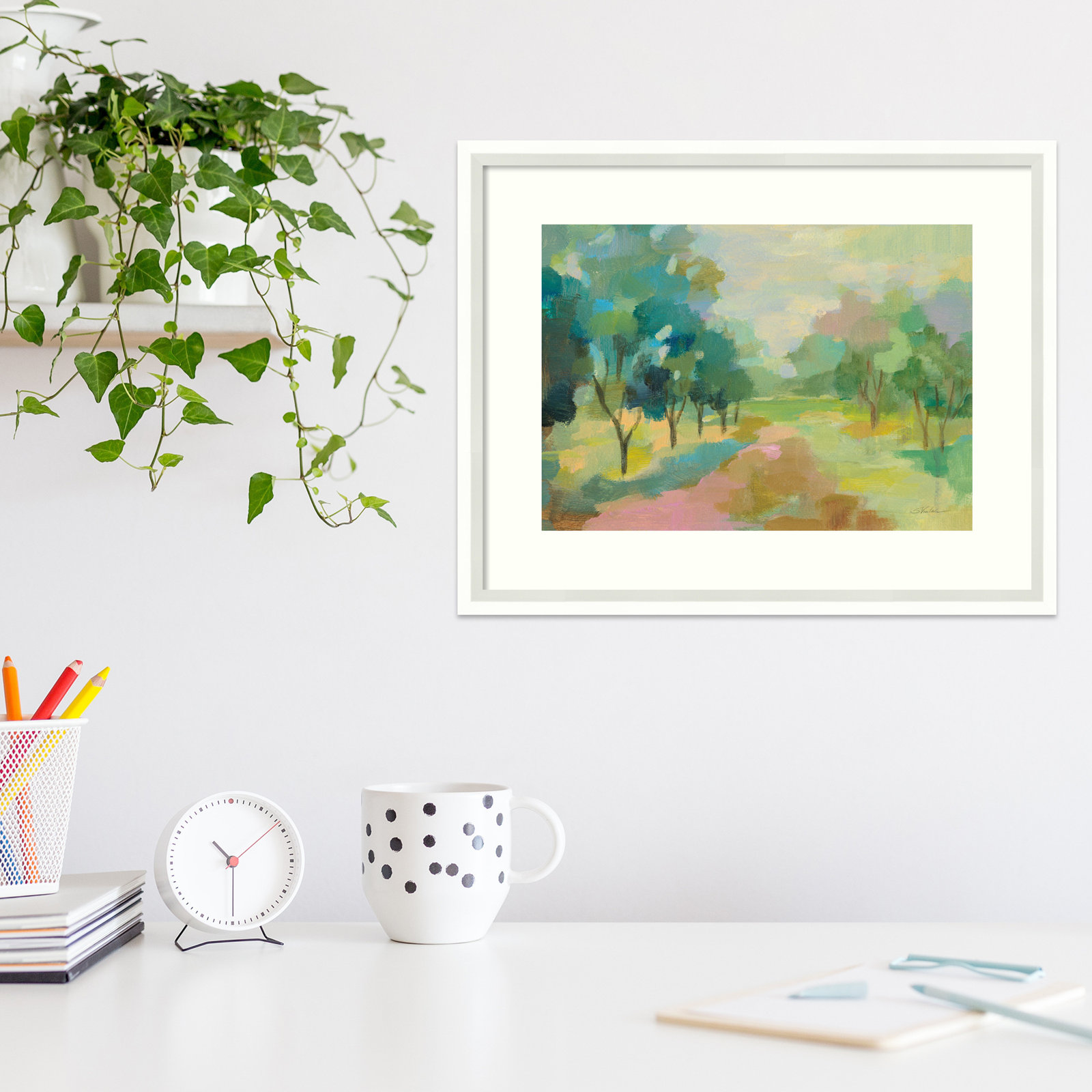 Sunrise Forest by Silvia Vassileva, 15" H x 19" W, White Framed Paper