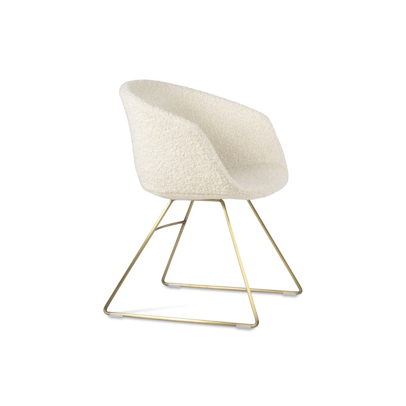 Fauteuil Tribeca, Blanc cassé, Or