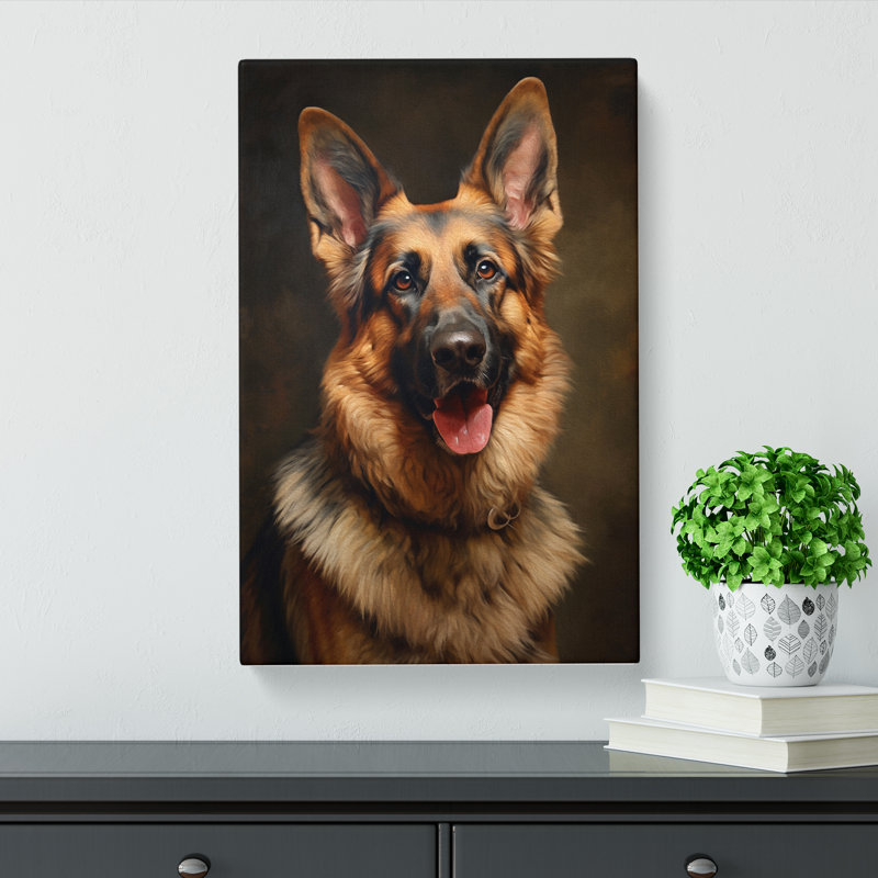 German Shepherd Symbolism - Print, 60cm H x 40cm W x 3cm D