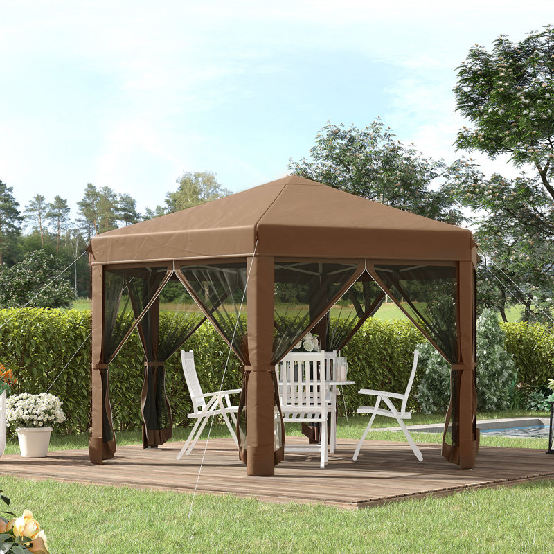 Outsunny 13' X 11' Hexagonal Pop Up Gazebo