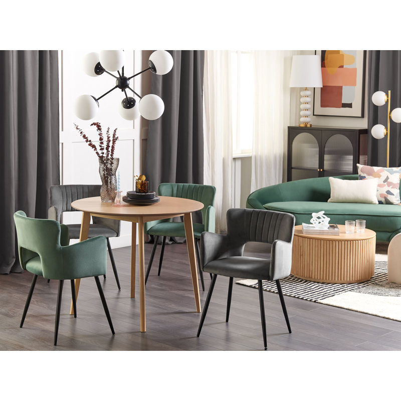 Kirssy Upholstered Dining Chair, Dark Grey, 2